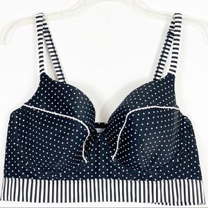 Cacique Black and White Polka Dot Bikini Top